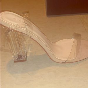 Clear heeled sandals